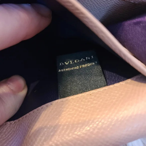 BVLGARI Dusty Rose Pink Leather Authentic Logo Long Bifold Wallet